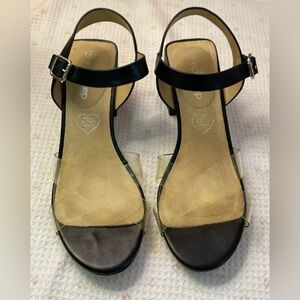 Epicstep Unique Women’s Criss Cross Clear Straps Square Heel